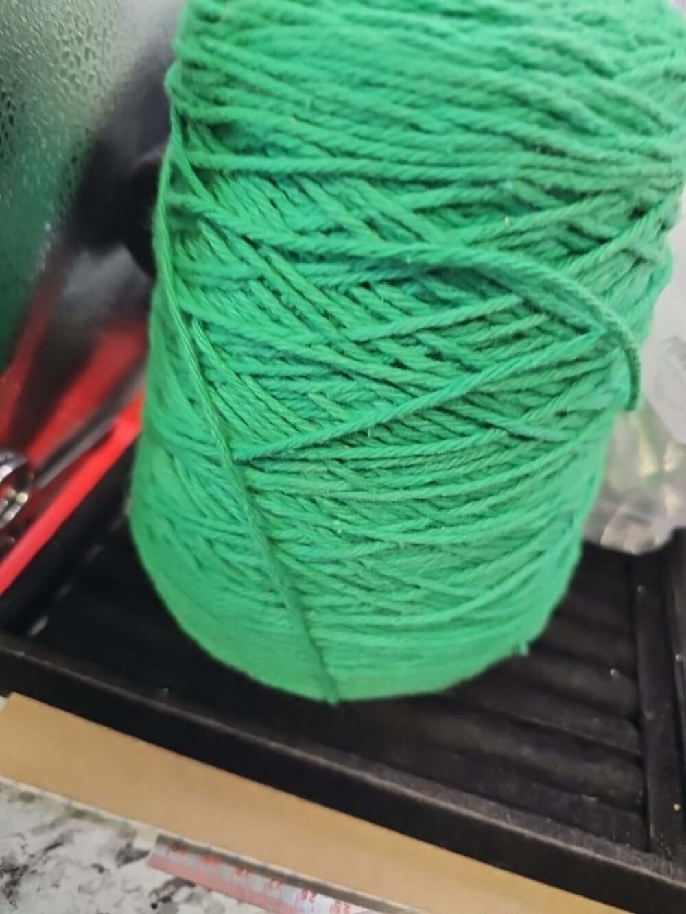 Yarn 1 Lb. Lily Craft Cotton 4 Ply New Old Stock Cone Emerald lot #013 4930HC